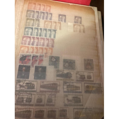 25 - Mixed box of stamp albums and folders mint and used, including Sweden, Switzerland in DAVO albums, F... 