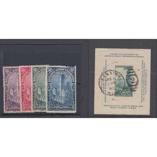 316B - STAMPS USA : 1938 used 10c Minisheet, for the 43rd Annual Convention of Society of Philatelic Americ... 