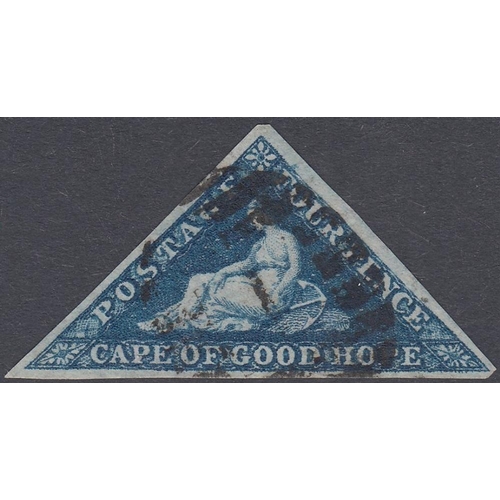 621 - STAMPS SOUTH AFRICA CAPE OF GOOD HOPE 1864 4d Deep Blue fine used with clear margins, SG 19a