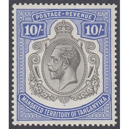 634 - STAMPS TANGANYIKA 1927 10/- Deep Blue lightly mounted mint SG 106