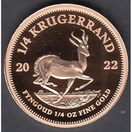 50 - Coins : 2022 1/4 Krugerand Gold Proof in display box with cert