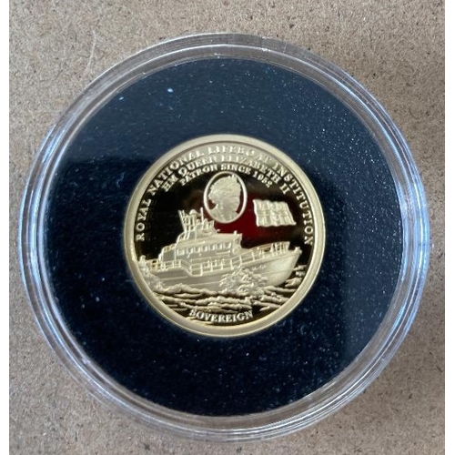 37 - Coins : 2022 RNLI Gold Proof Sovereign cased and in display box