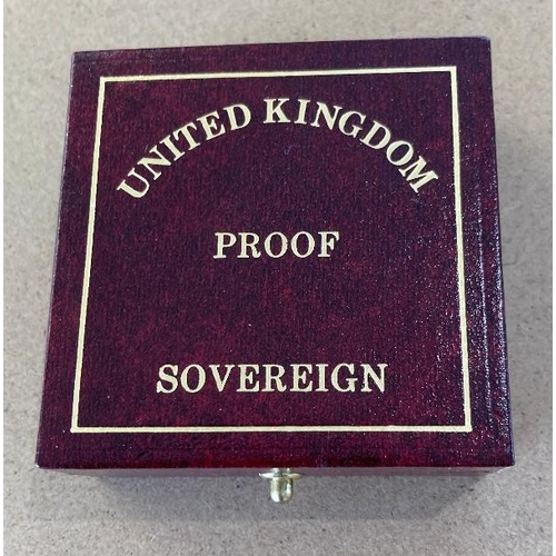 27 - Coins : 1989 500th Anniversary Proof Sovereign boxed with cert 4485, very scarce coin.