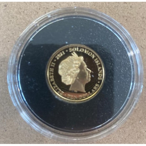 51 - Coins : 2021 Solomons $10 22ct Gold Proof 3.11g