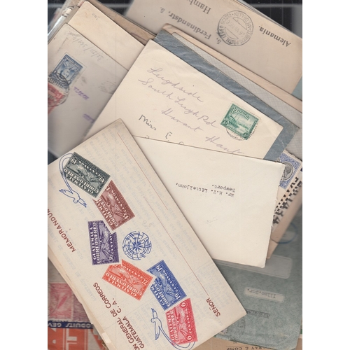 170 - STAMPS POSTAL HISTORY : WORLD, approx 120 mostly commercial covers incl airmail, registered items et... 