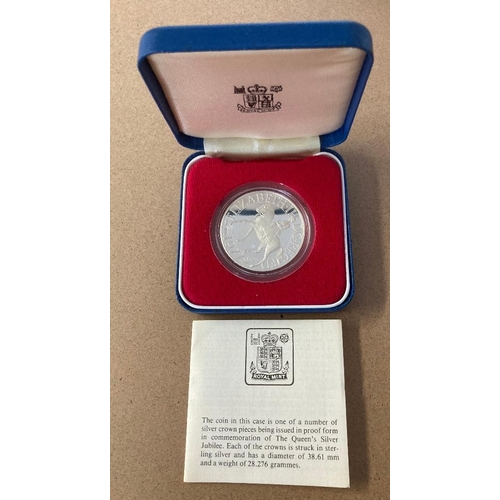 12 - Coins : 1977 Coronation Crown, silver proof in Royal Mint box