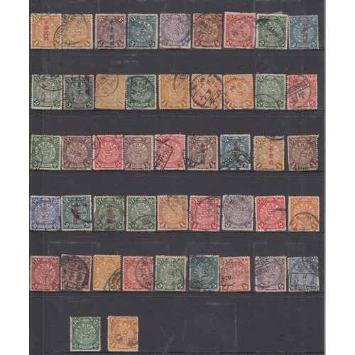 452 - STAMPS CHINA Coiled Dragons on stock page all used, unchecked for varieties or scarce postmarks , va... 