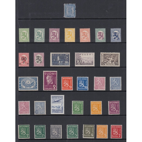 78 - STAMPS : Scandinavia mint selection on stock pages, Denmark, Finland, Iceland, mostly unmounted mint