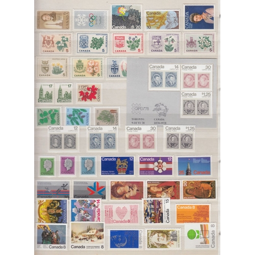 95 - STAMPS : Commonwealth unmounted mint Australia, Canada and New Zealand in red album