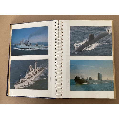 161 - POSTCARDS : Album with 55+ postcards depicting battleships, mostly pre 1920s, but a few modern. Good... 