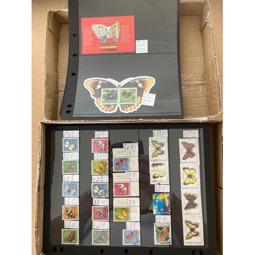 165 - STAMPS : BUTTERFLIES collection on stock pages , (100's) mainly unmounted mint, but some used or CTO