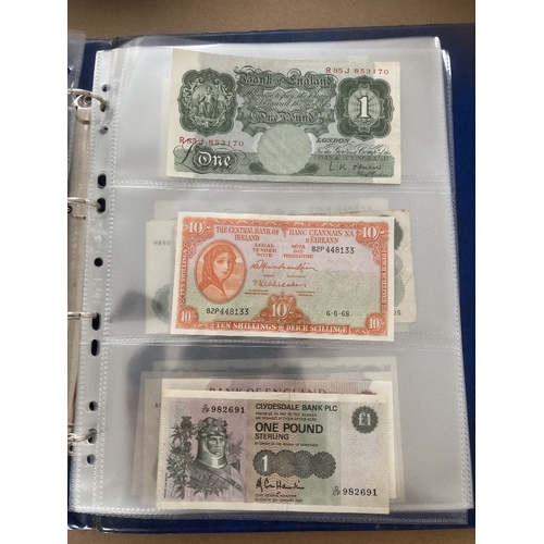 56 - Banknotes : Album of Great Britain banknotes, various values to £10, good value lot