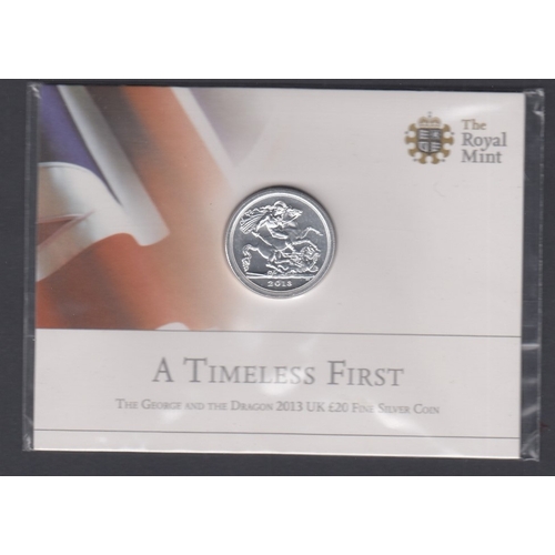 11 - Coins : 2013 Silver £20 George and the Dragon coin