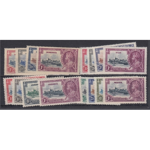 214 - STAMPS : 1935 Jubilee mint sets for Dominica, Fiji, Jamaica and Malta Cat £85