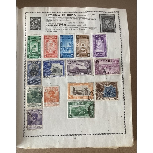 120 - STAMPS : Triumph World stamp Album, well stocked, appears unpicked, better stamps spotted such as GV... 