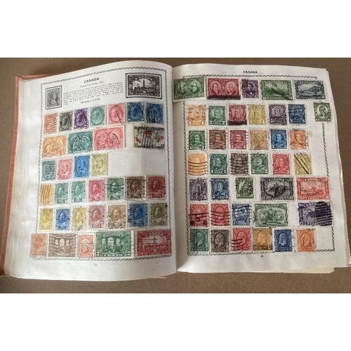 120 - STAMPS : Triumph World stamp Album, well stocked, appears unpicked, better stamps spotted such as GV... 