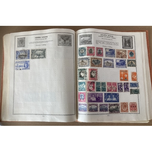 120 - STAMPS : Triumph World stamp Album, well stocked, appears unpicked, better stamps spotted such as GV... 