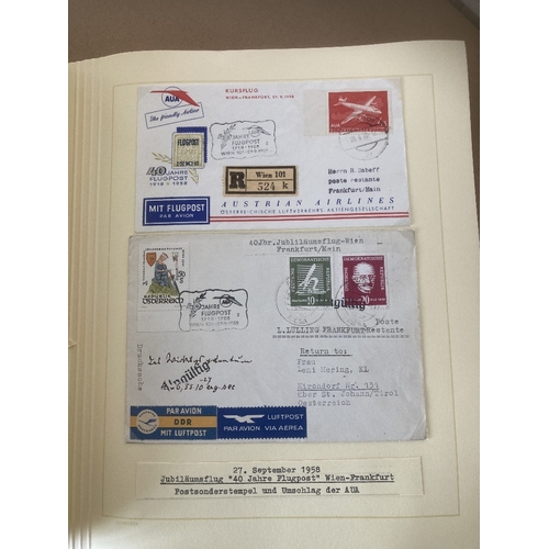 198 - STAMPS : AIRMAIL: AUSTRIA, a fine collection of Austrian Airlines first flight covers with items fro... 