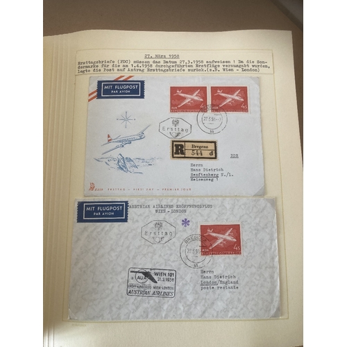 198 - STAMPS : AIRMAIL: AUSTRIA, a fine collection of Austrian Airlines first flight covers with items fro... 