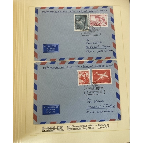 198 - STAMPS : AIRMAIL: AUSTRIA, a fine collection of Austrian Airlines first flight covers with items fro... 