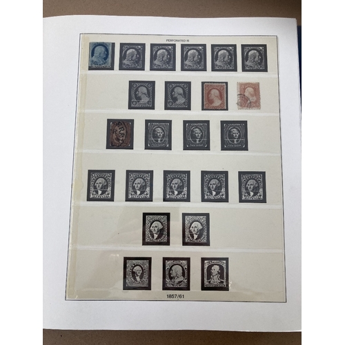 637 - STAMPS USA Lindner hinge-less printed album with issues from 1850s to 1936, mostly used issues, with... 