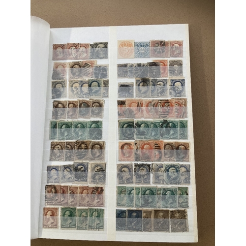 639 - STAMPS USA Three stockbooks of USA mint and used, including some early local despatch stamps etc, ea... 