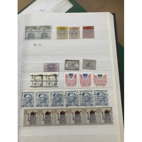 639 - STAMPS USA Three stockbooks of USA mint and used, including some early local despatch stamps etc, ea... 