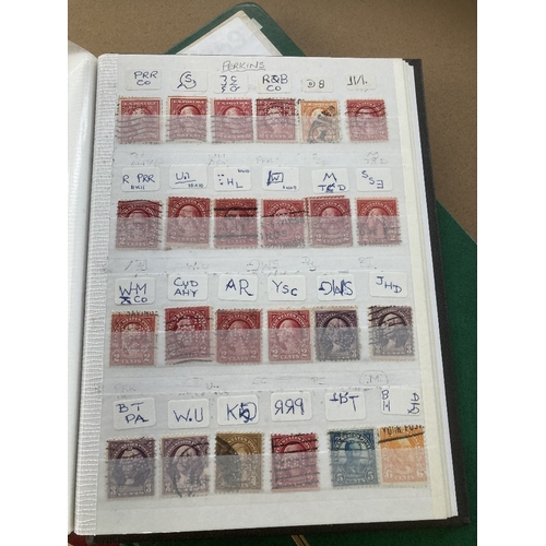 639 - STAMPS USA Three stockbooks of USA mint and used, including some early local despatch stamps etc, ea... 