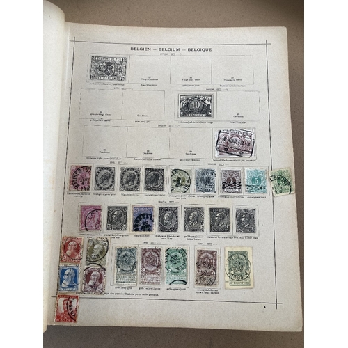 87 - STAMPS : Large heavy World album 1905 SNEF, sparsely filled with early classics, nice old album High... 