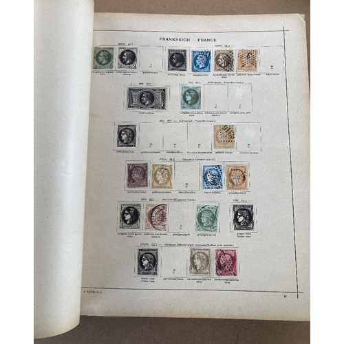 87 - STAMPS : Large heavy World album 1905 SNEF, sparsely filled with early classics, nice old album High... 