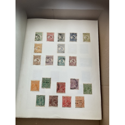 100 - STAMPS : BRITISH COMMONWEALTH, box with albums, stock pages etc.  Mint & used from QV to early QEII,... 