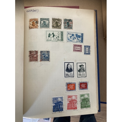 108 - STAMPS : Four small albums plus loose stamps , All World collection mint and used, Penny Black spott... 