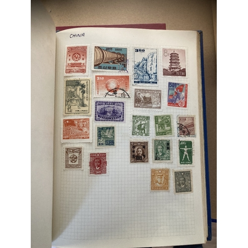 108 - STAMPS : Four small albums plus loose stamps , All World collection mint and used, Penny Black spott... 