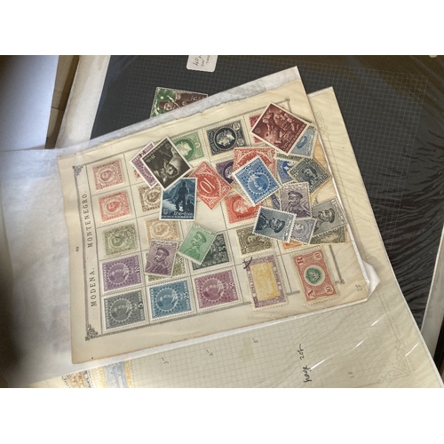 126 - STAMPS : WORLD, box with various album pages, stockcards etc with a good range of material to sort. ... 