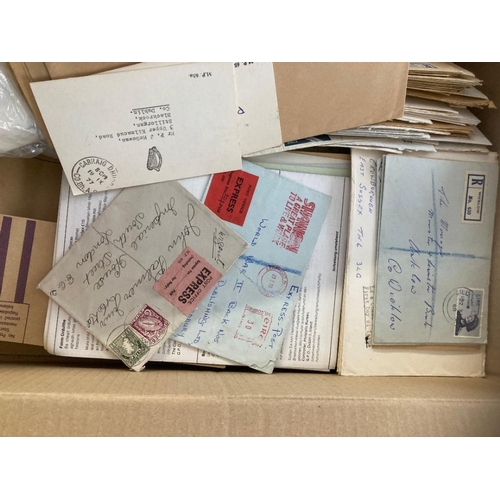 189 - STAMPS : POSTAL HISTORY : Amazon box full of Irish covers, mixed lot including registered mail etc