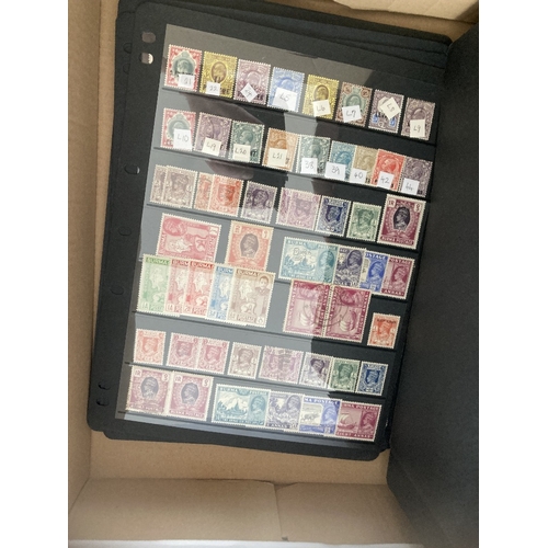 60 - STAMPS : BRITISH COMMONWEALTH, box with mint, used & covers. Stockpages & album pages etc with many ... 