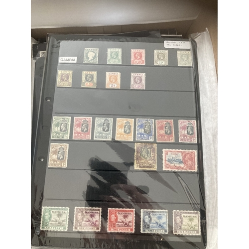 65 - STAMPS : BRITISH COMMONWEALTH, box with various in stockbooks and on stock pages. Includes a useful ... 