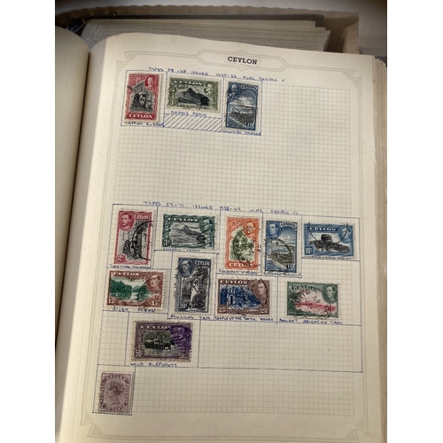 80 - STAMPS : WORLD, box with five albums or stockbooks crammed with many useful and better British Commo... 