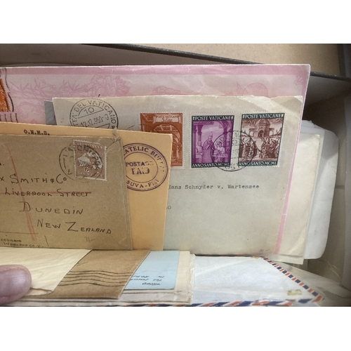 178 - STAMPS : POSTAL HISTORY : Shoebox of mixed covers including many early Commonwealth  and registered ... 