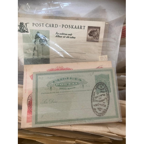 185 - STAMPS : Shoebox of World covers and postal stationery