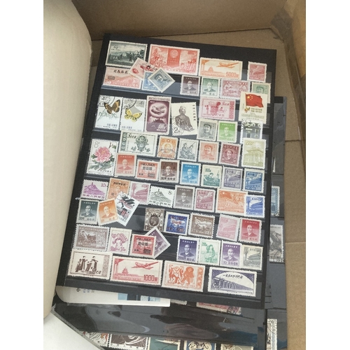 449 - STAMPS CHINA Flat box with 100's of stamps on pages, stock cards etc plus some covers, great rummage... 