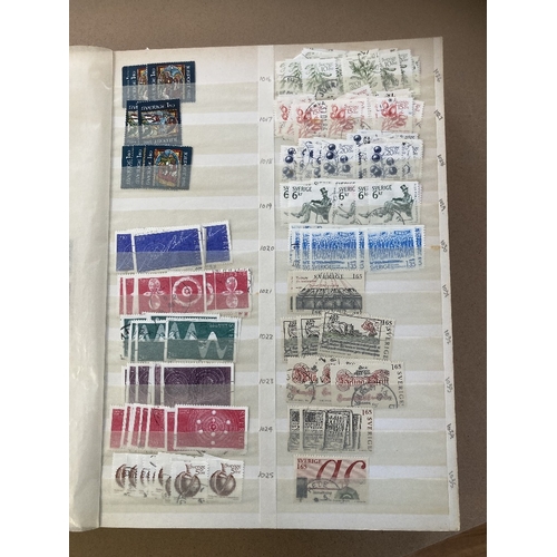 629 - STAMPS SWEDEN A used stock in five stockbooks with issues from 1880s through to 1990s. Many 1000s of... 