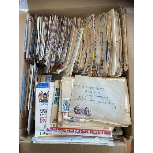 188 - STAMPS : POSTAL HISTORY : Amazon box full of commercial covers from Sierra Leone, Zambia, KUT etc