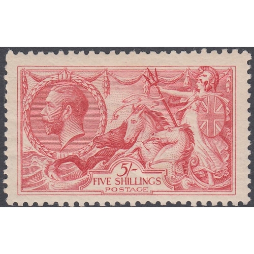 310 - STAMPS GREAT BRITAIN : 1919 5/- Rose Red lightly mounted mint, SG 416