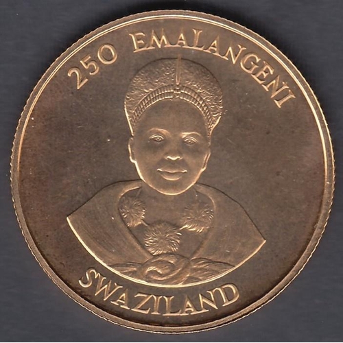 4 - COINS : 1986 SWAZILAND 250 Emalangeni Gold coin 15.98g of 0.916 GOLD