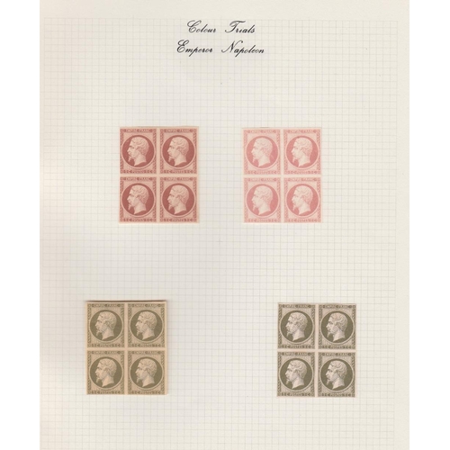 456 - STAMPS FRANCE : Superb collection of Ceres & Napoléon unadopted designs, essays & colour trials etc ... 