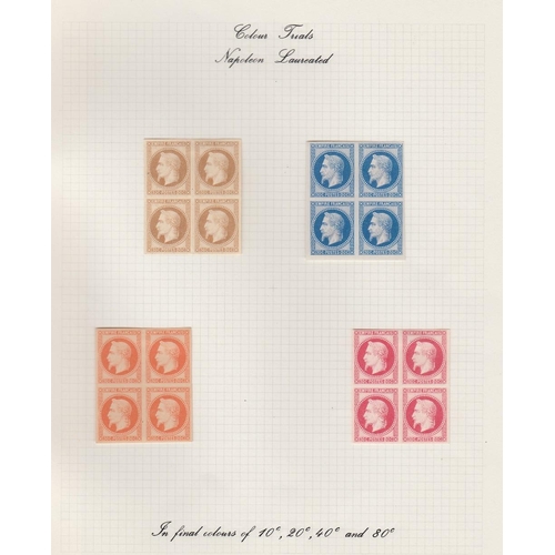 456 - STAMPS FRANCE : Superb collection of Ceres & Napoléon unadopted designs, essays & colour trials etc ... 