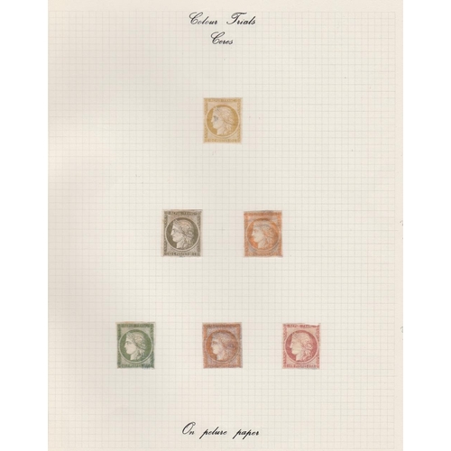 456 - STAMPS FRANCE : Superb collection of Ceres & Napoléon unadopted designs, essays & colour trials etc ... 