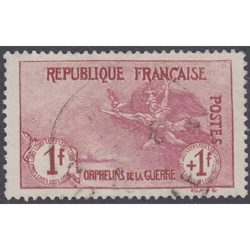 471 - STAMPS FRANCE 1917 1f+1f carmine War Orphans' Fund, fine used, SG 376. Cat £550