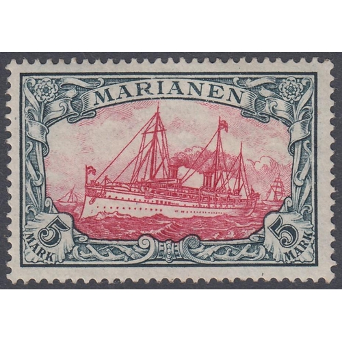 487 - STAMPS GERMANY MARIANA Islands 1901 Yacht 5m red and black mint (expertised) Cat £225